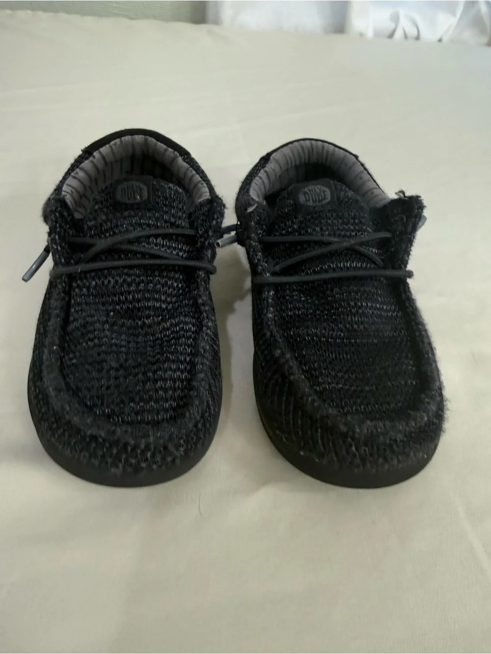 Hey Dude Kids Black Knit Slip-On Shoes Children’s Size 12